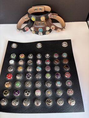 Interchangeable Snap Charm Bracelet Set - Black